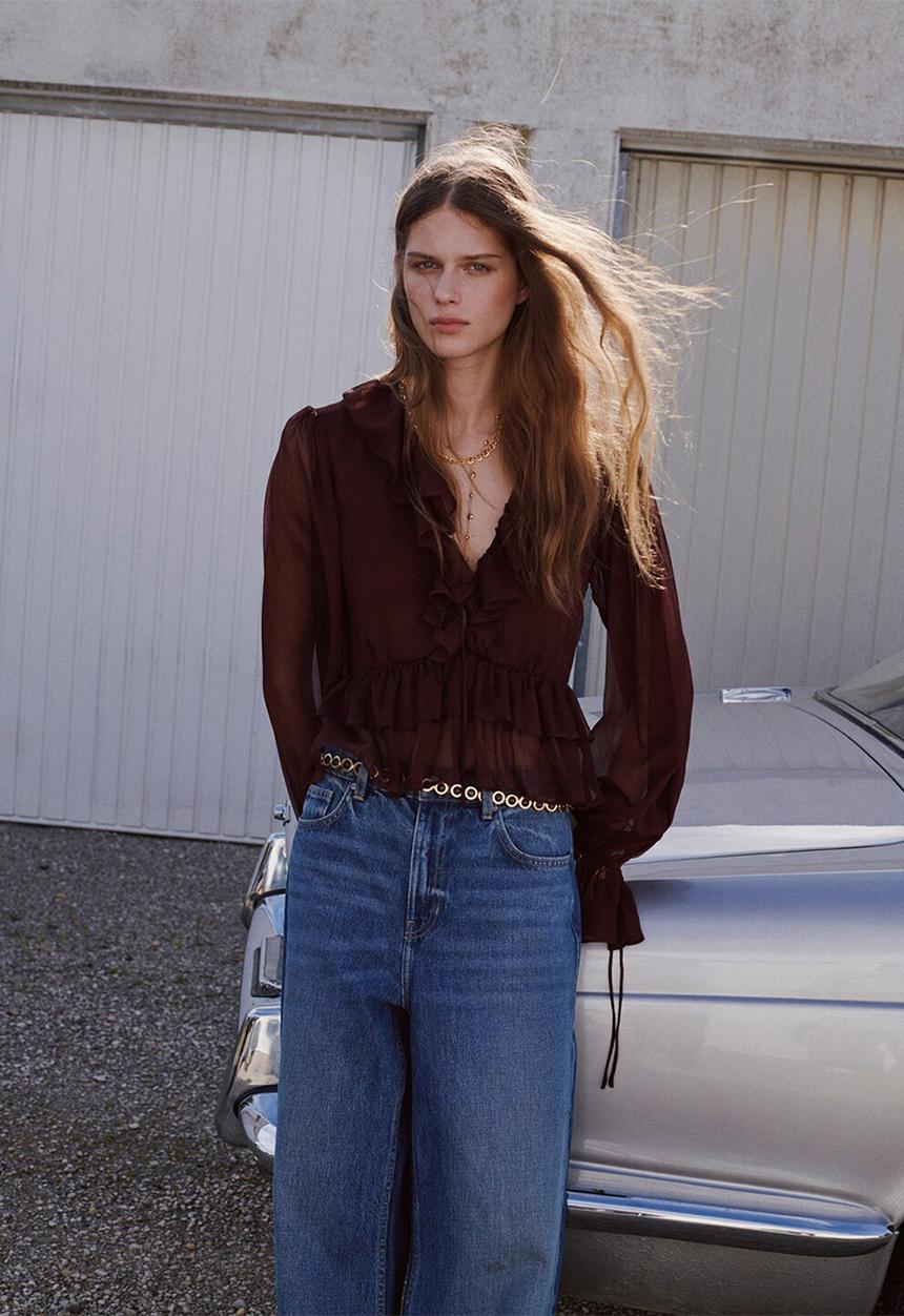 MANGO - Blouse happy - dark brown