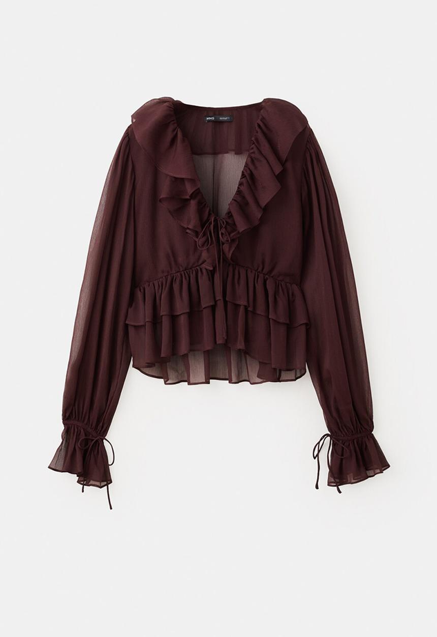 MANGO - Blouse happy - dark brown