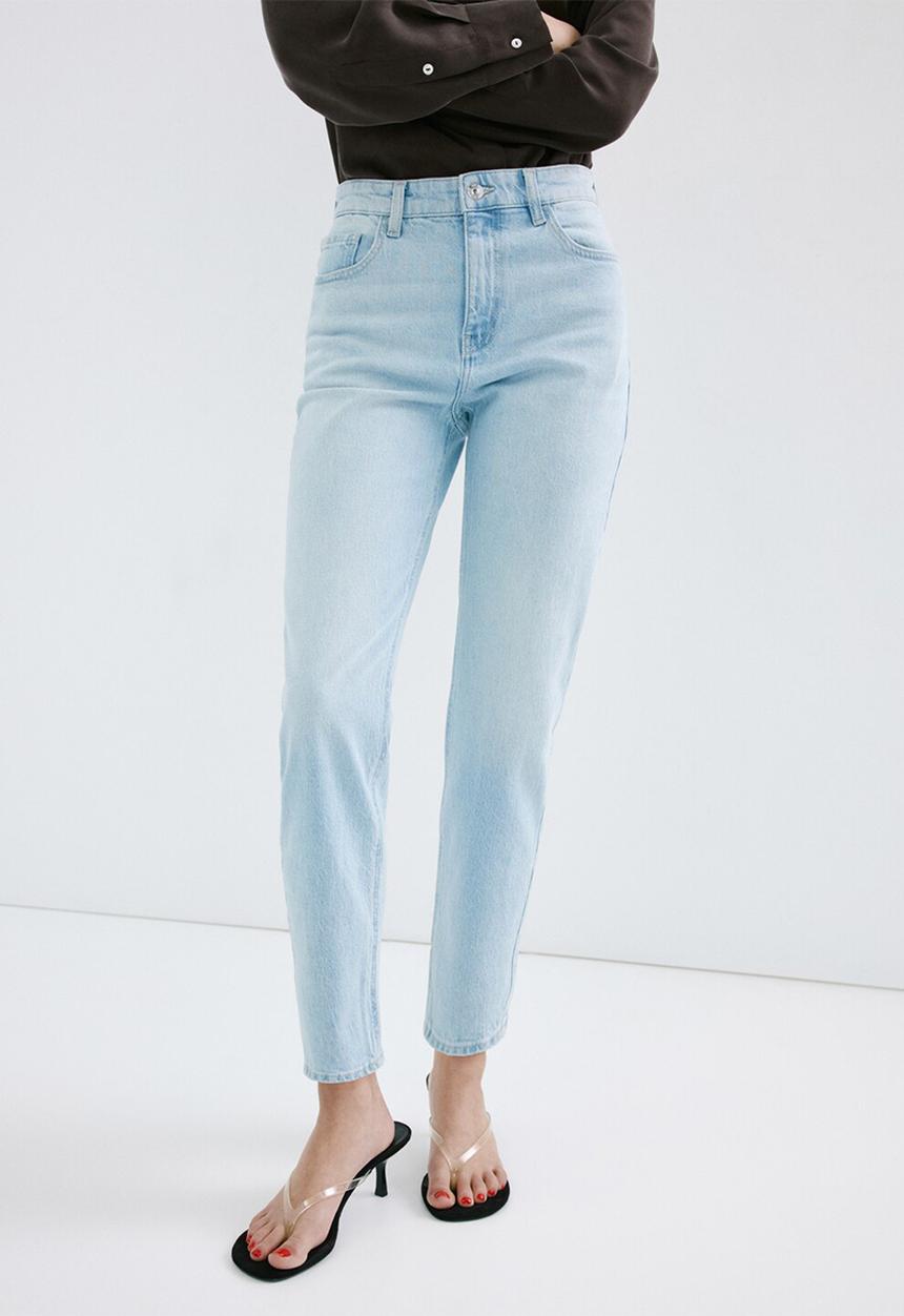 MANGO - Jeans newmom - open blue