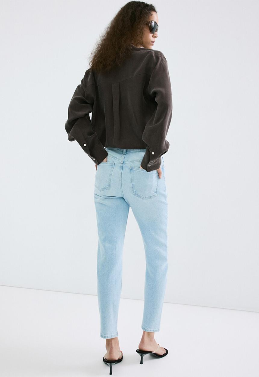 MANGO - Jeans newmom - open blue