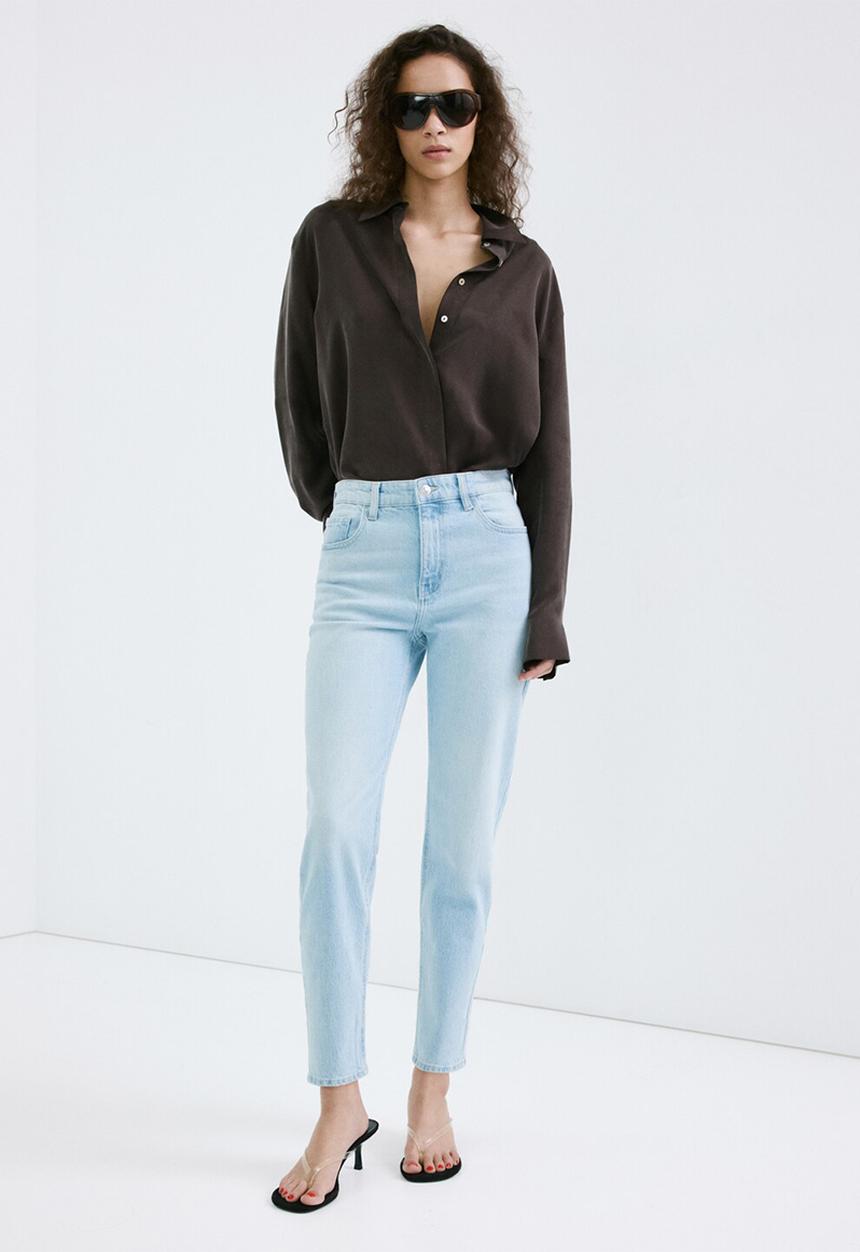 MANGO - Jeans newmom - open blue