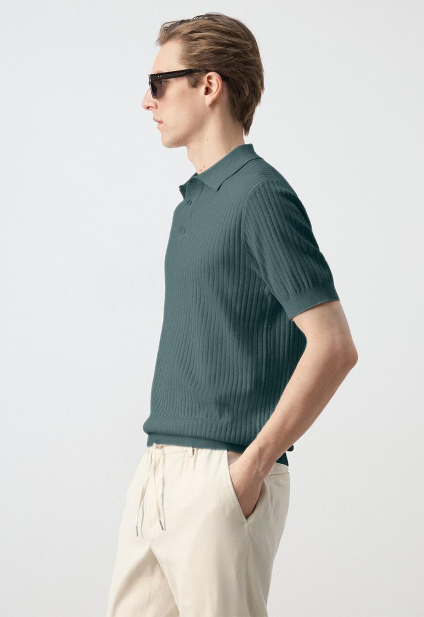 MANGO - Poloshirt Paule - Medium Green