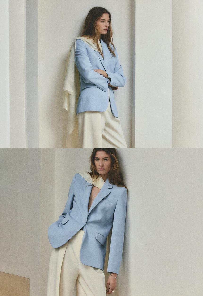 MANGO - BLAZER AZUR - Mid-Blue