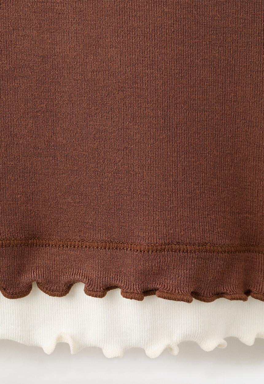 MANGO - T-shirt curlita  -  brown