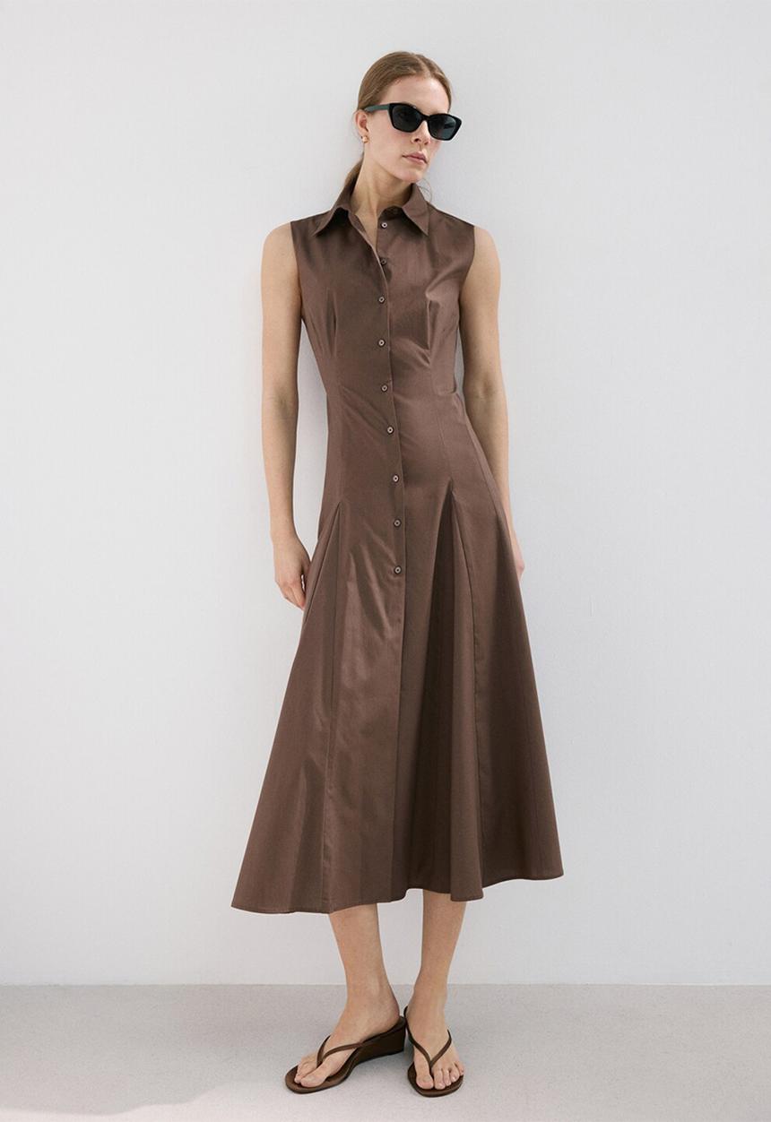 MANGO - Dress lala - brown