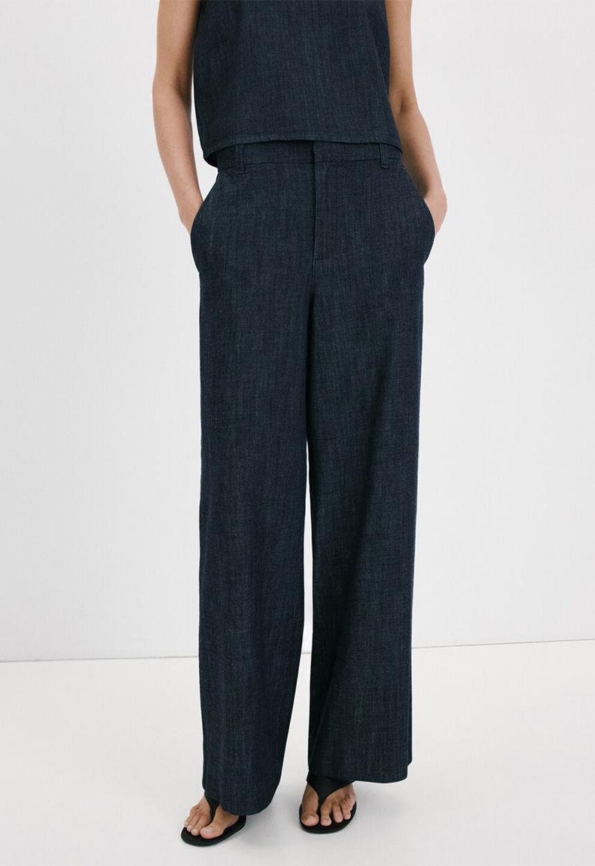MANGO - Trousers nina - open blue
