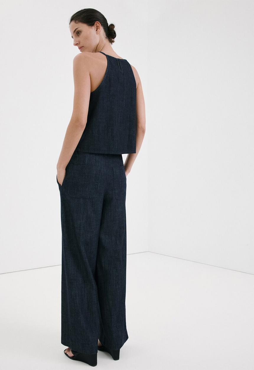 MANGO - Trousers nina - open blue