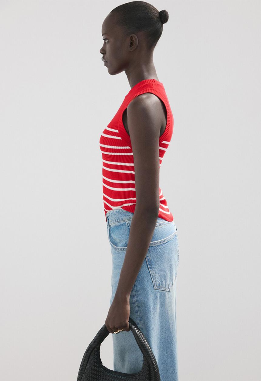 MANGO - Top chiclet - red