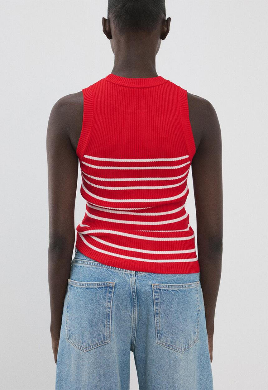 MANGO - Top chiclet - red