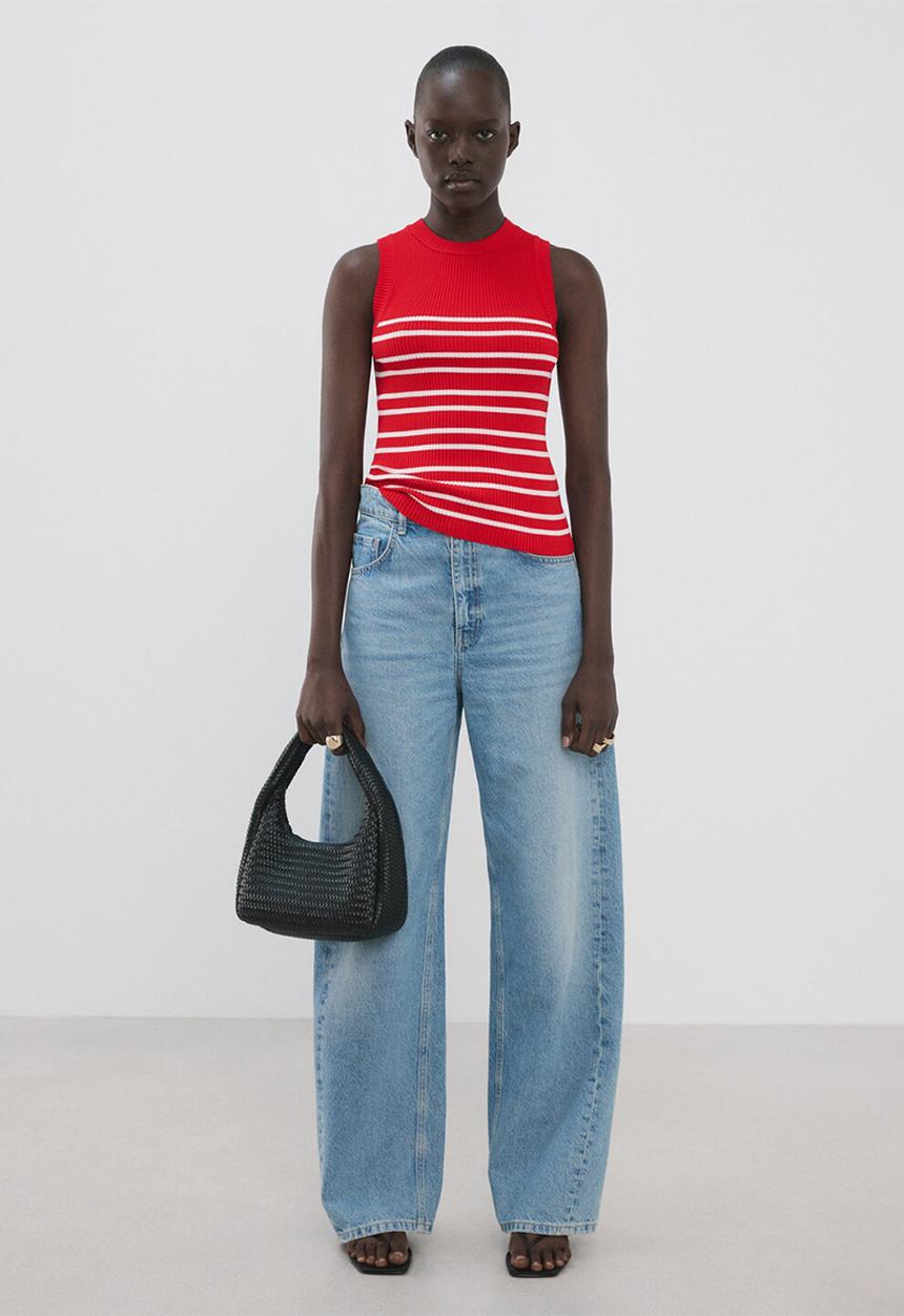 MANGO - Top chiclet - red