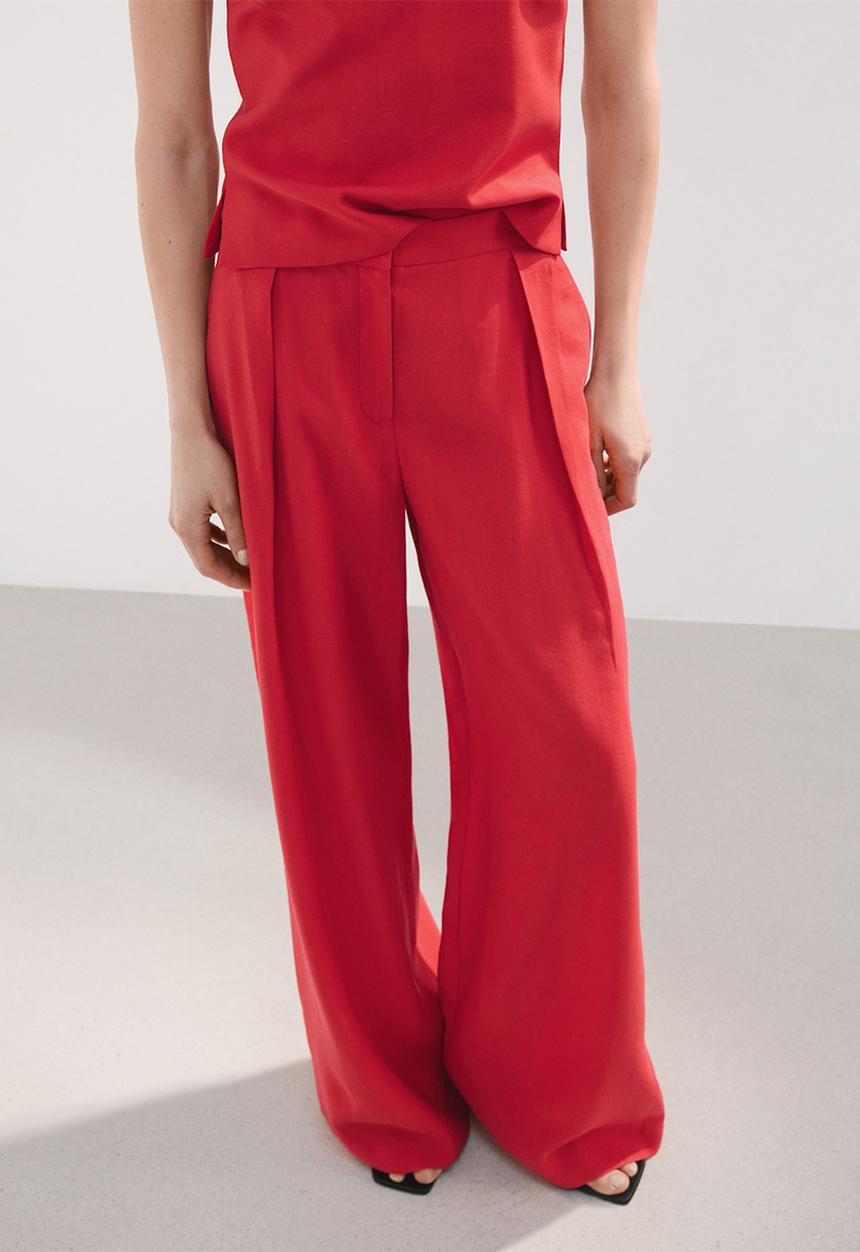 MANGO - Trousers maris - red