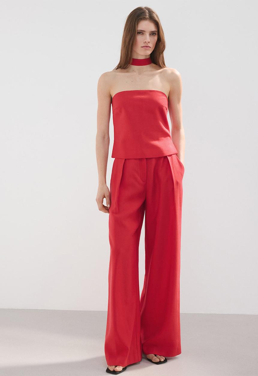 MANGO - Trousers maris - red