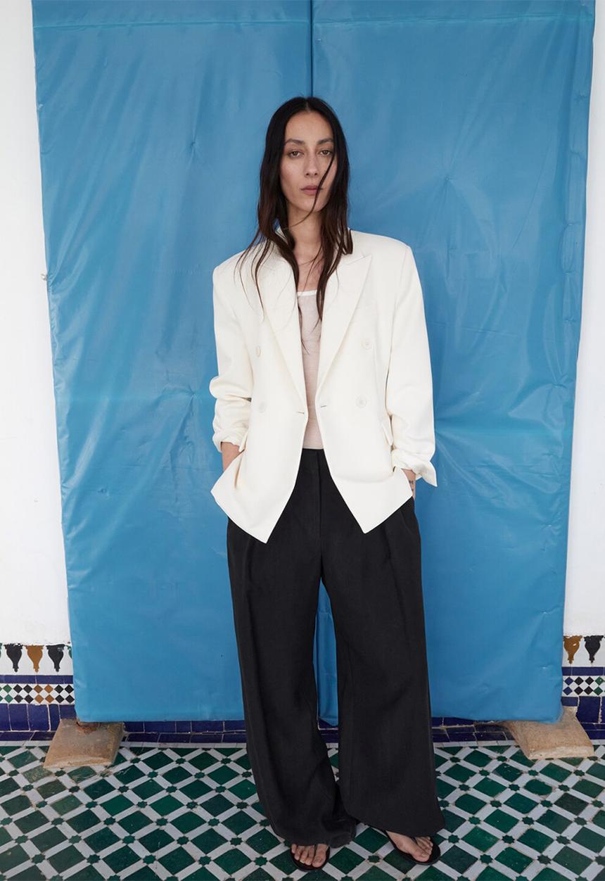 MANGO - Trousers maris - black
