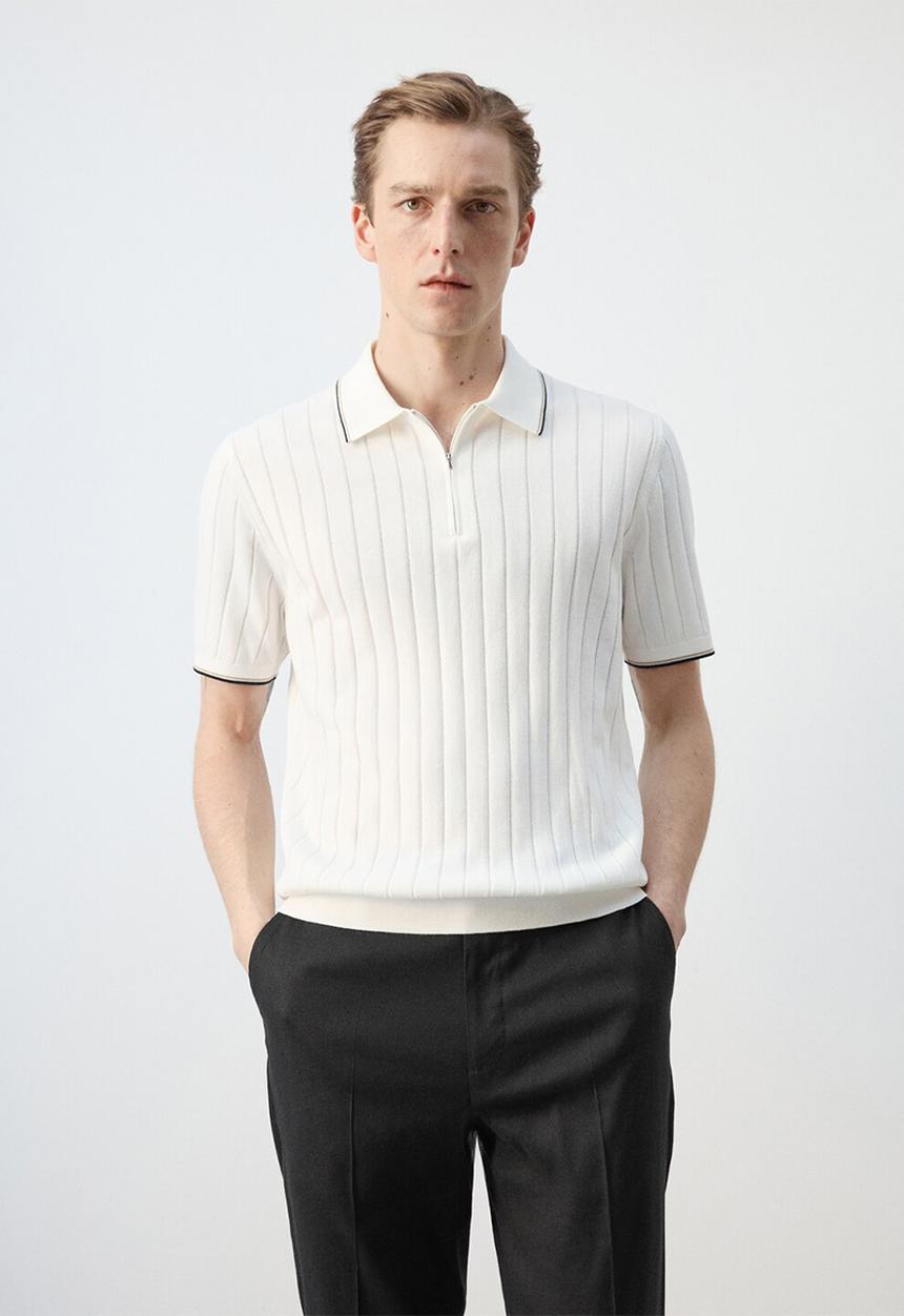 MANGO - Poloshirt Baluard - Offwhite