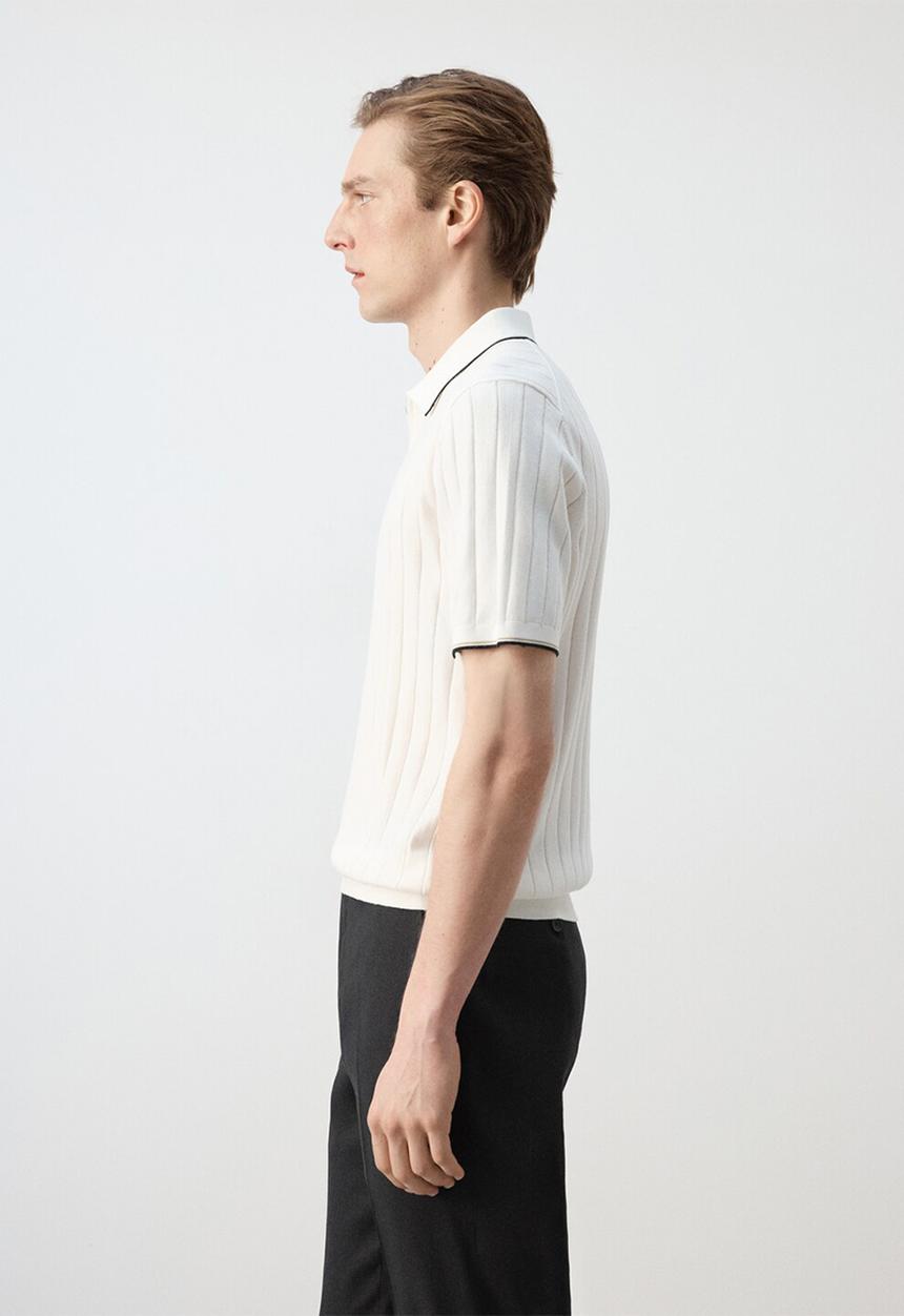 MANGO - Poloshirt Baluard - Offwhite