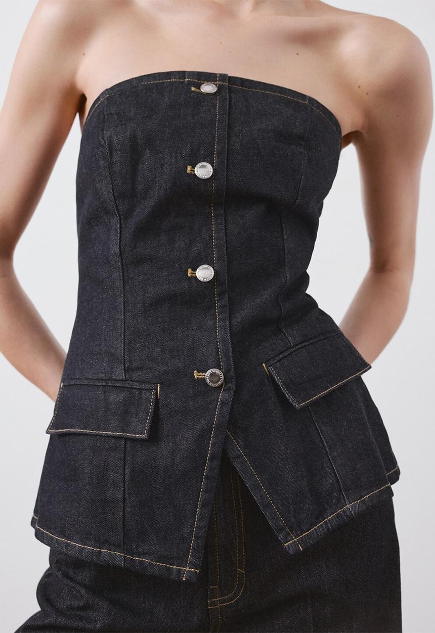 MANGO - Top clemence - open blue