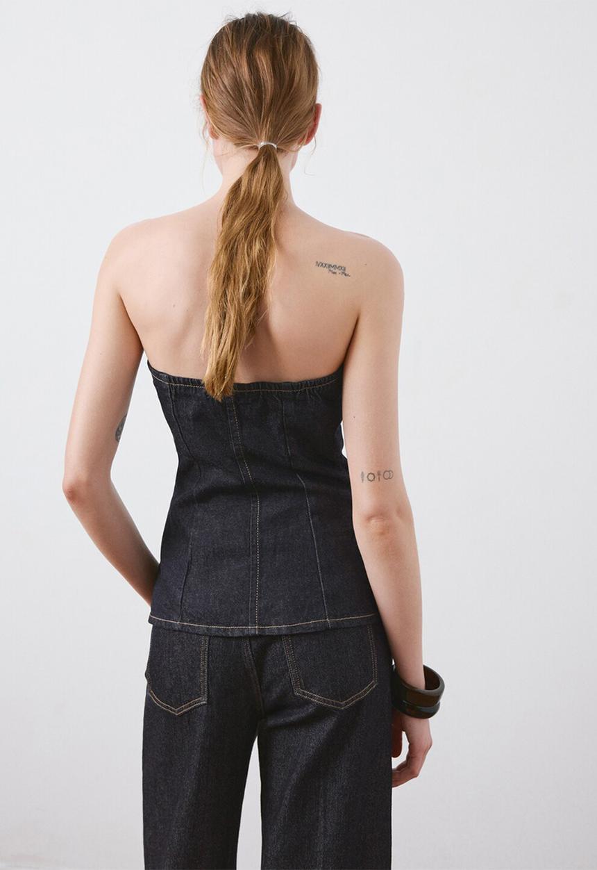 MANGO - Top clemence - open blue