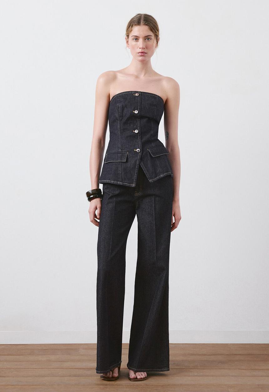 MANGO - Top clemence - open blue