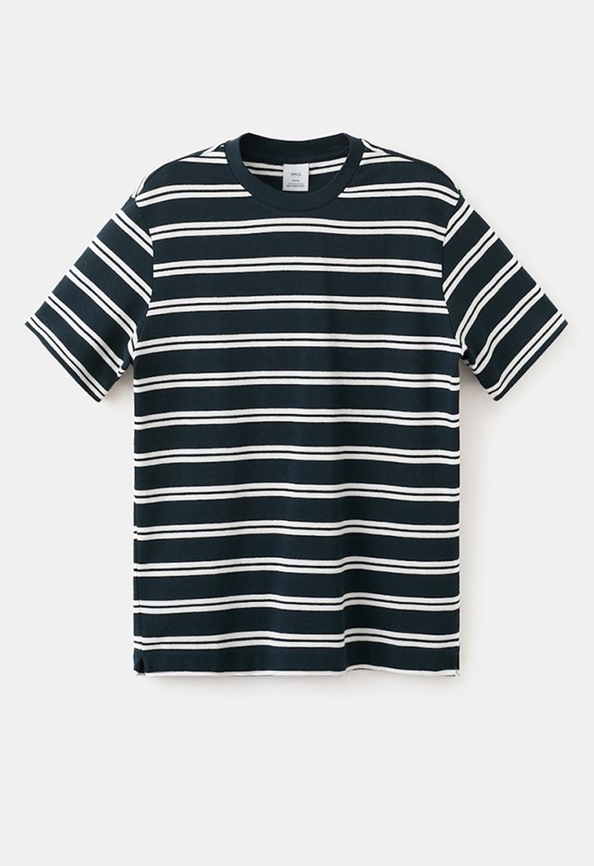 MANGO - T-Shirt Garir - Navy
