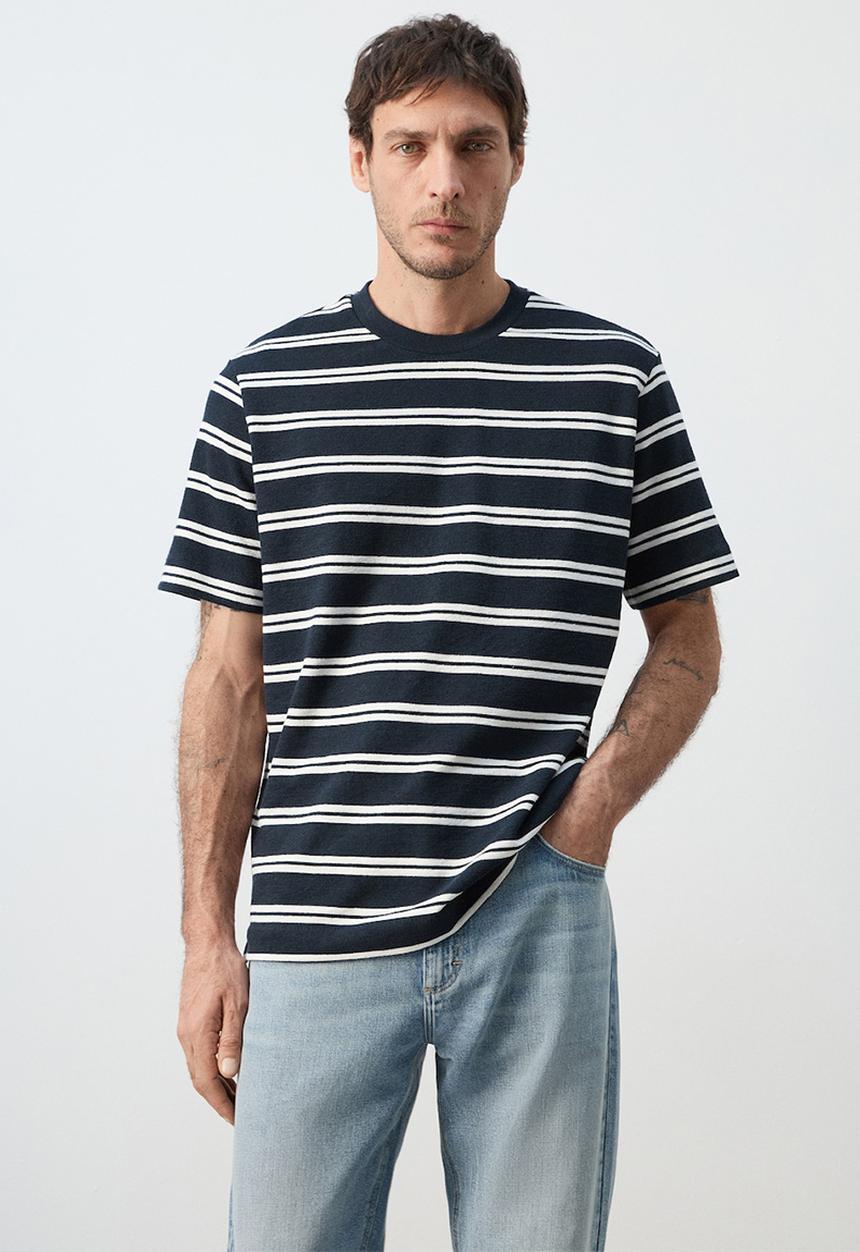 MANGO - T-Shirt Garir - Navy