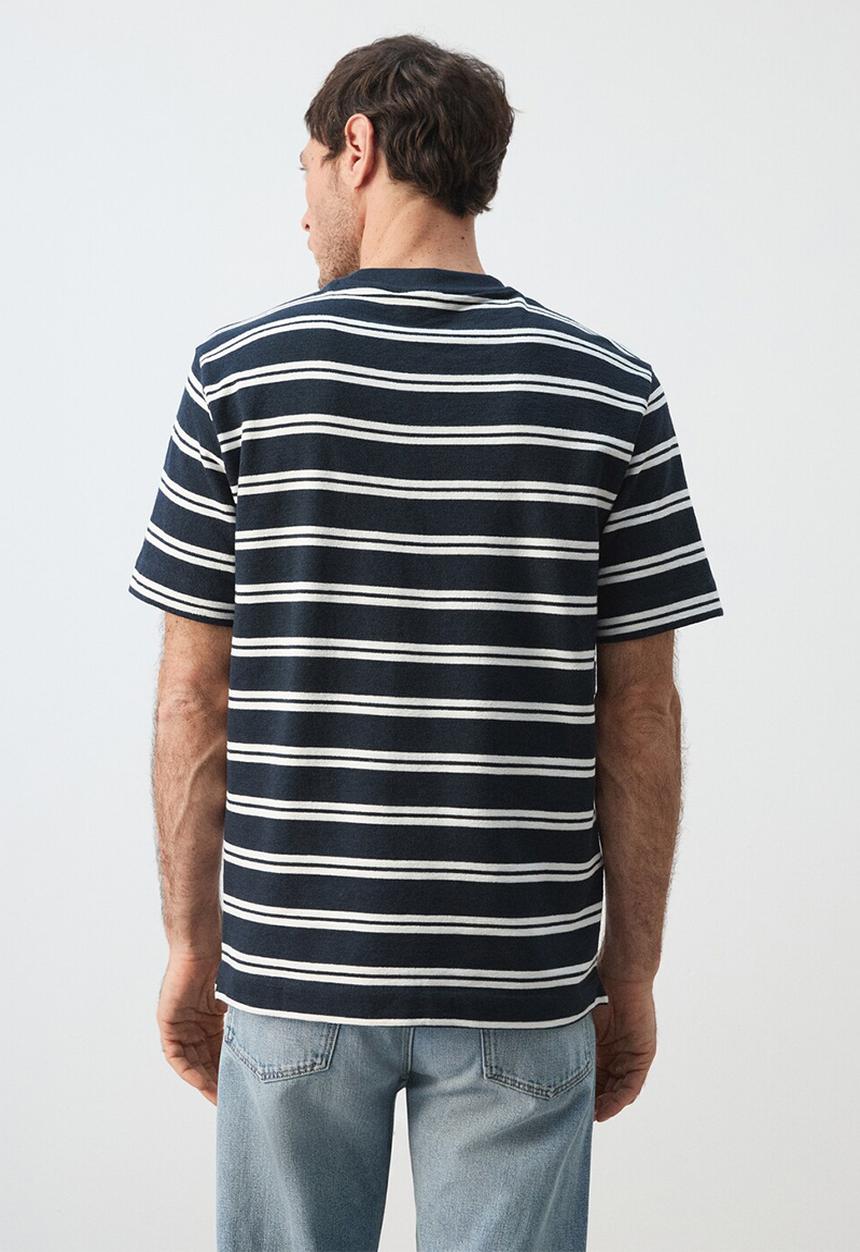 MANGO - T-Shirt Garir - Navy