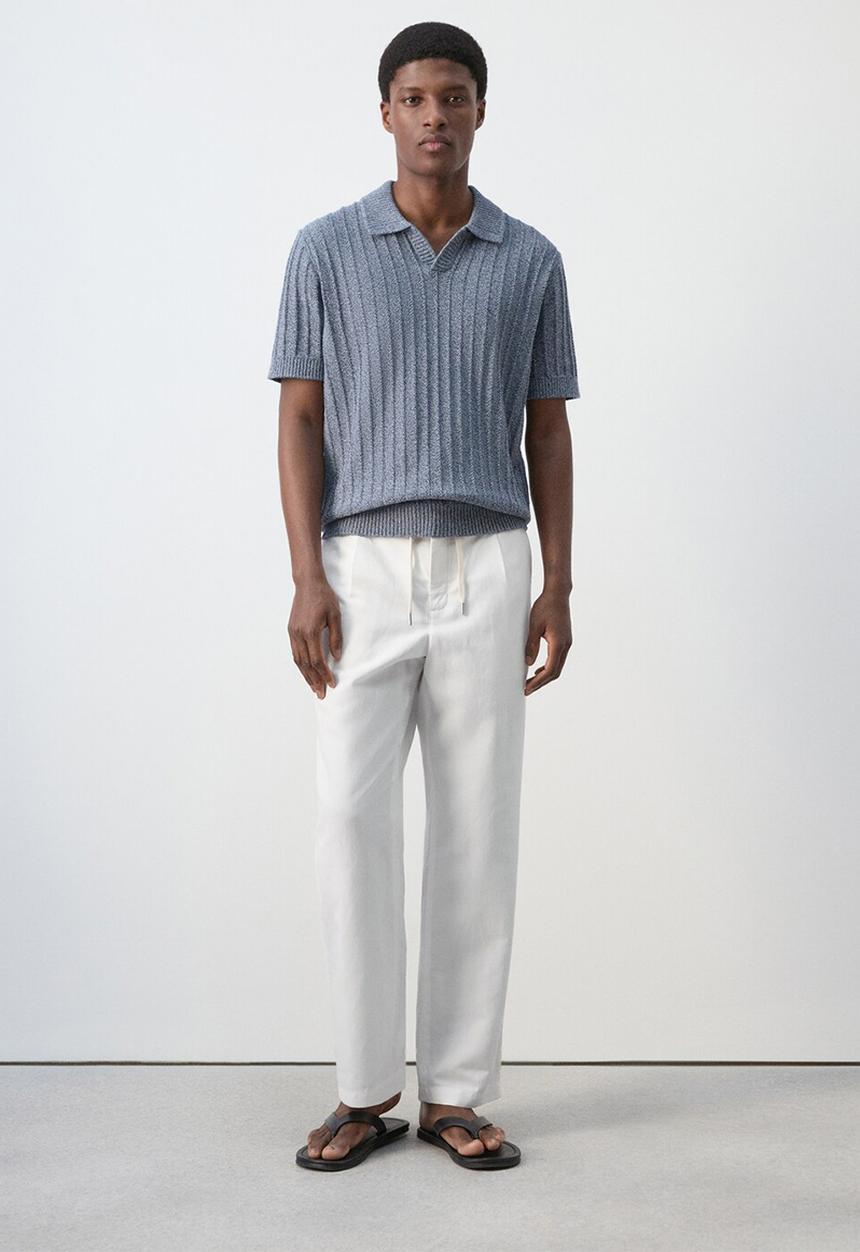 MANGO - Trousers Sants - white