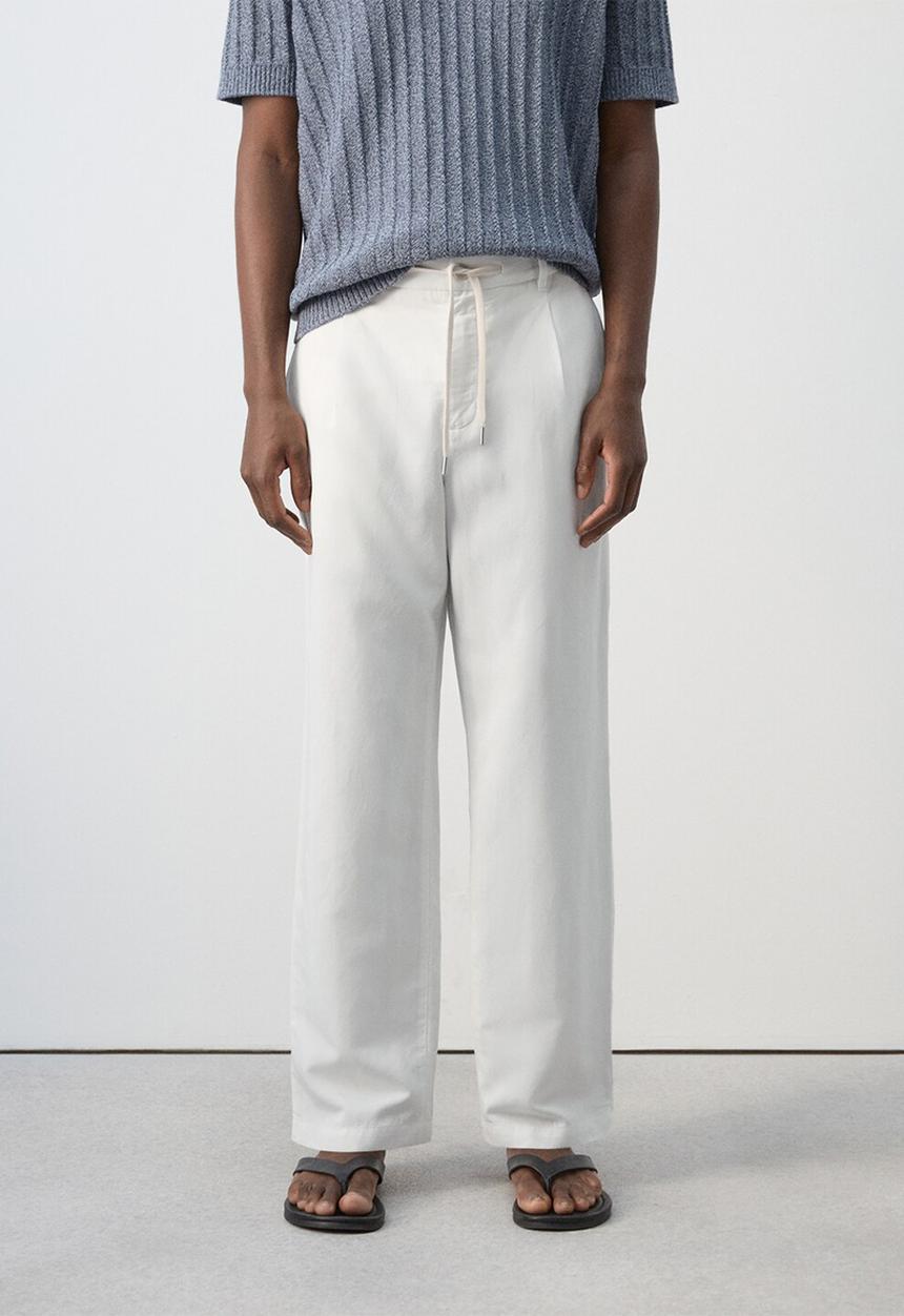 MANGO - Trousers Sants - white