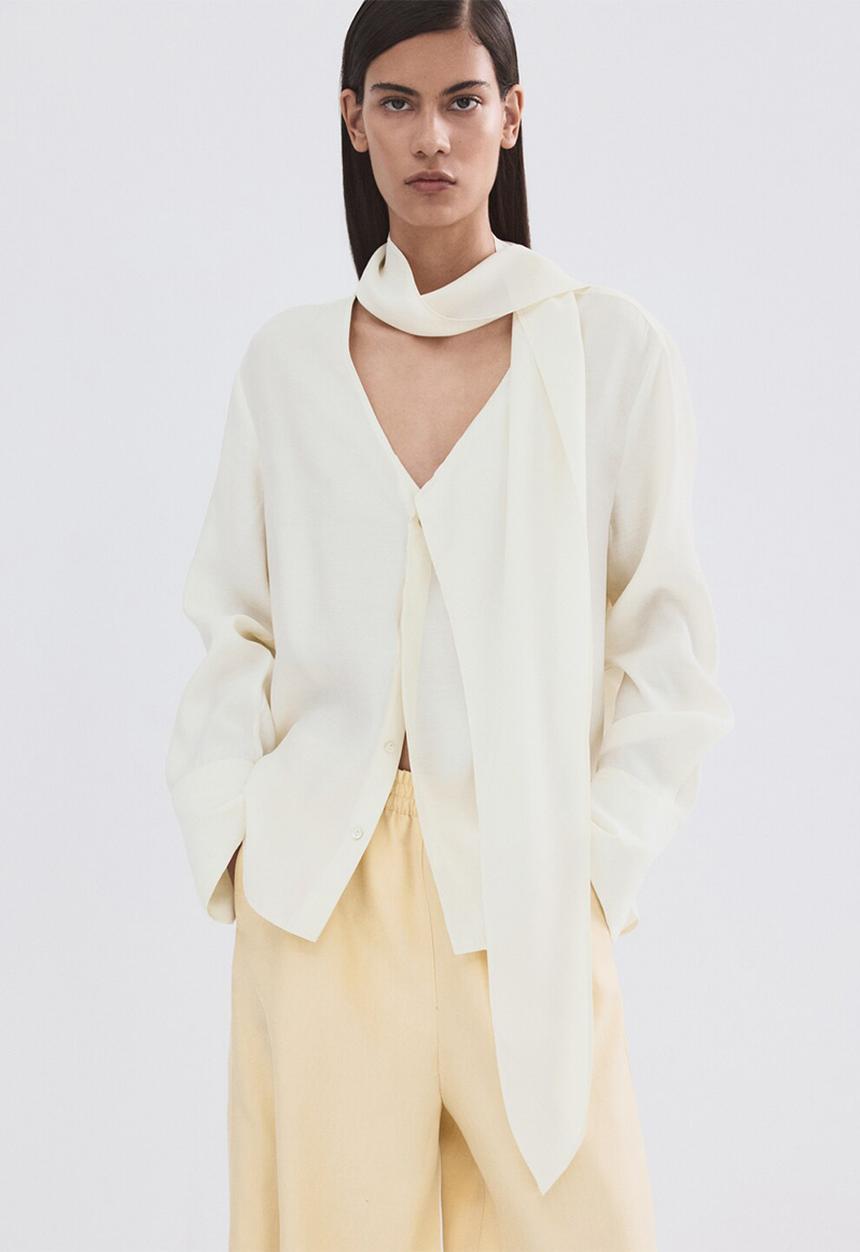 MANGO - Blouse salmo - light beige