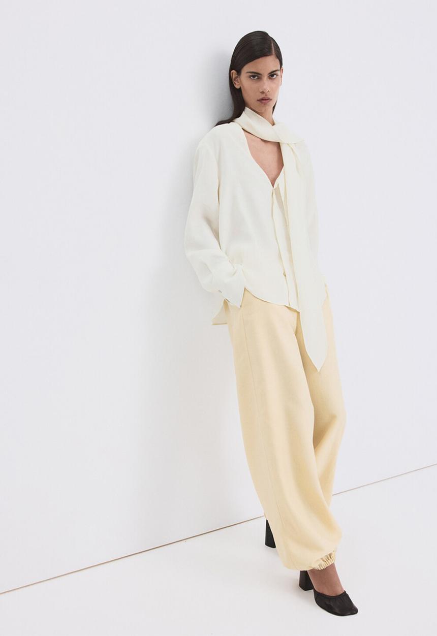 MANGO - Blouse salmo - light beige