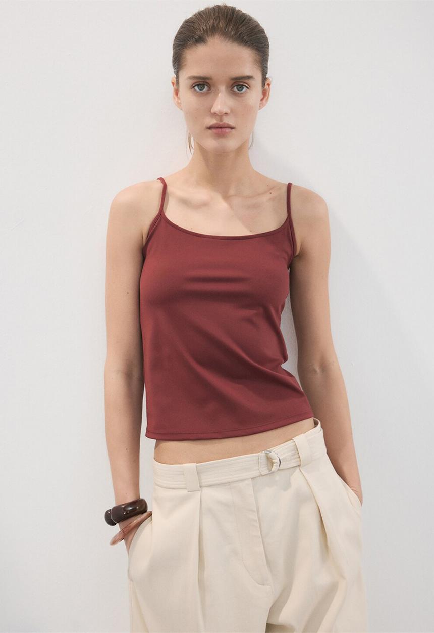 MANGO - Top bacari - rust/copper