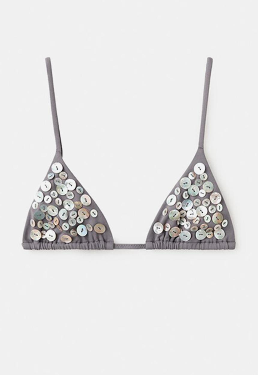 MANGO - Bikini top nacar- gray
