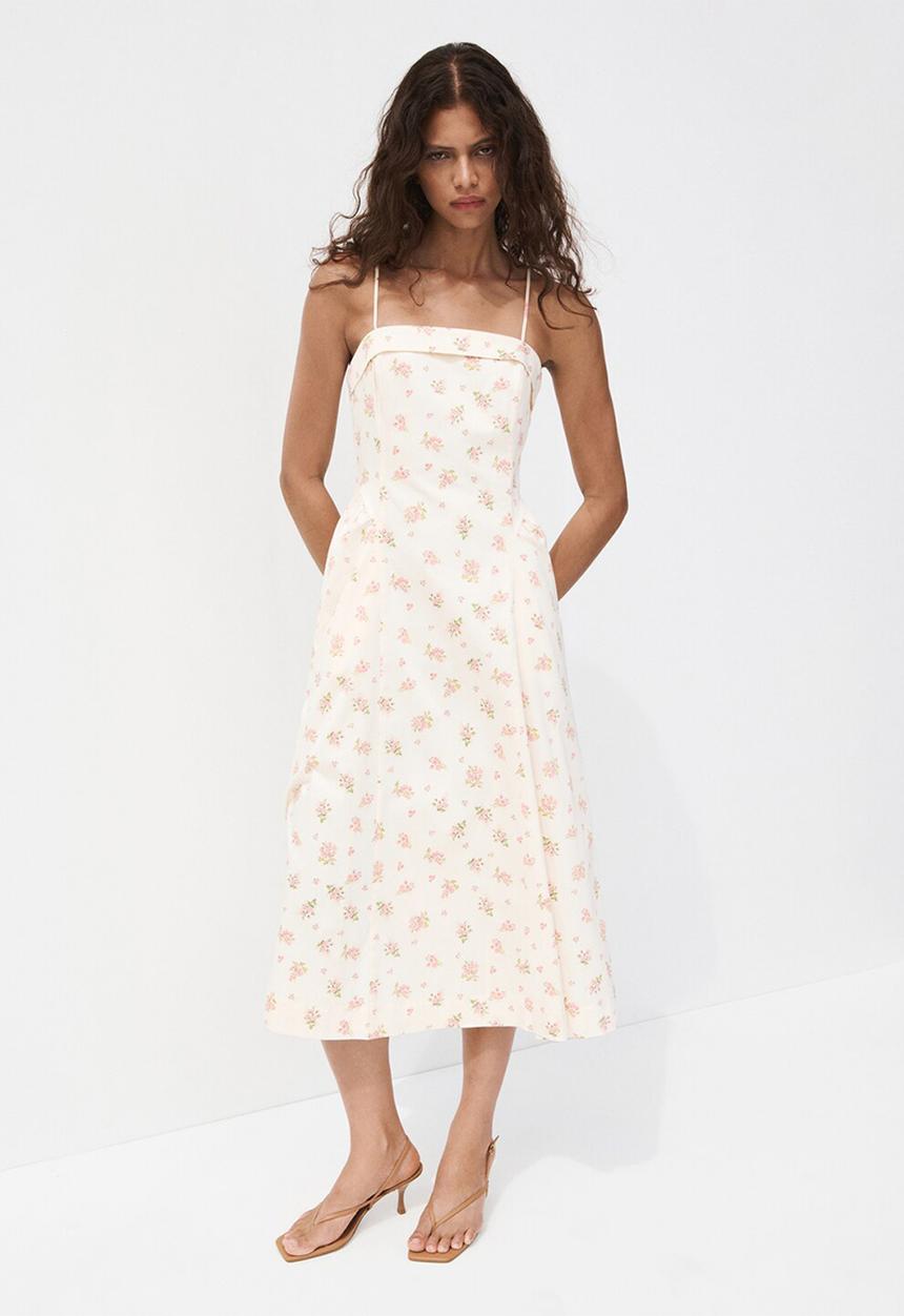 MANGO - Dress ramo - light beige