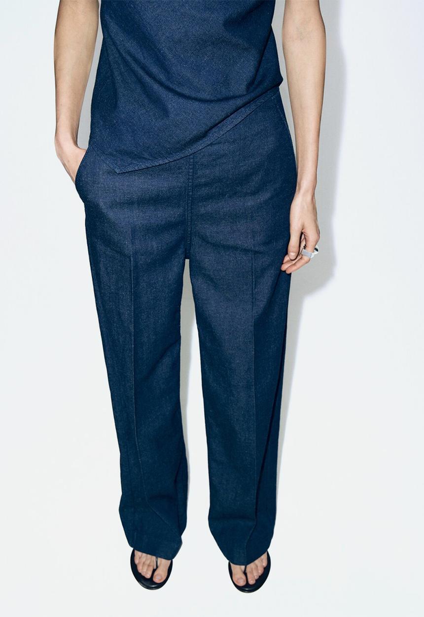 MANGO - Trousers carla - open blue