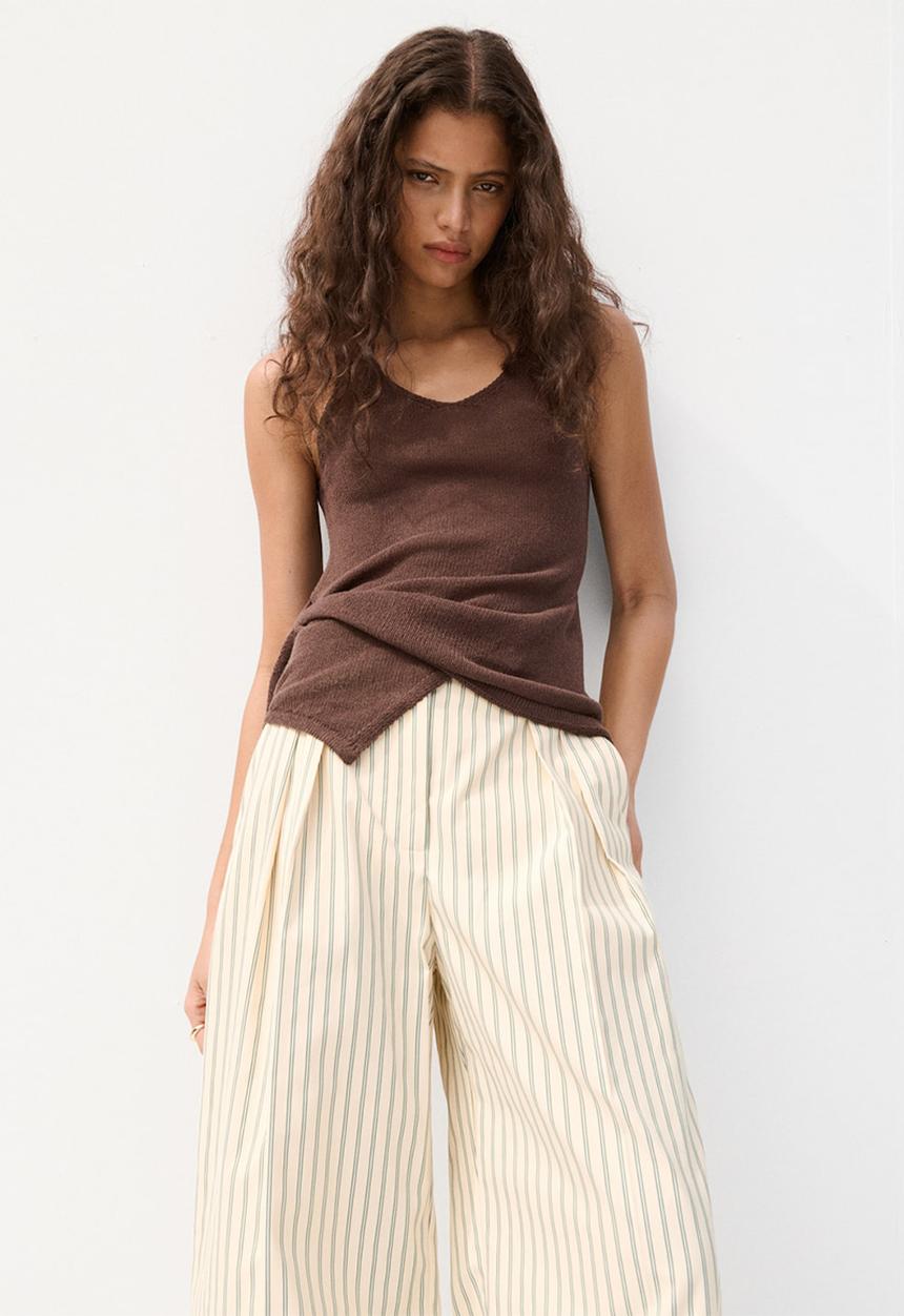 MANGO - Trousers tatin - yellow