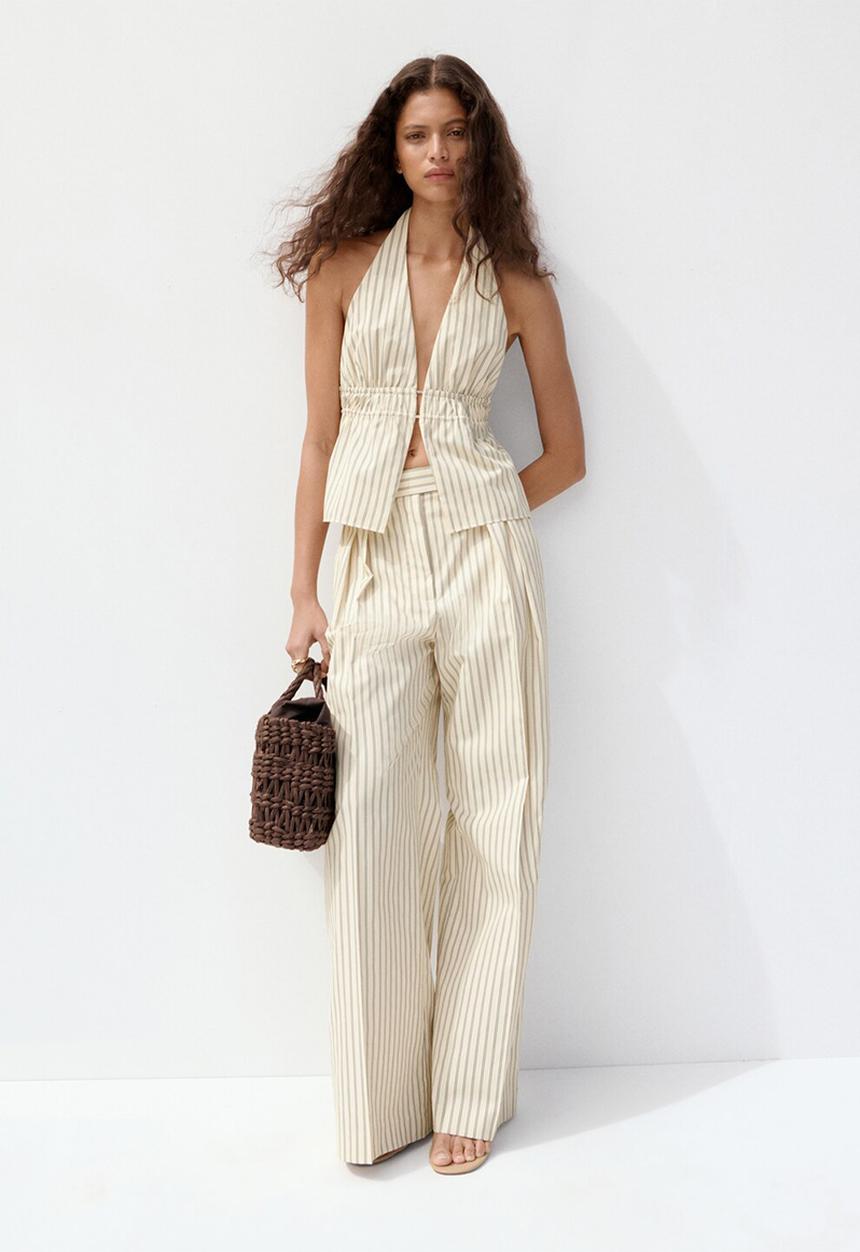 MANGO - Trousers tatin - yellow