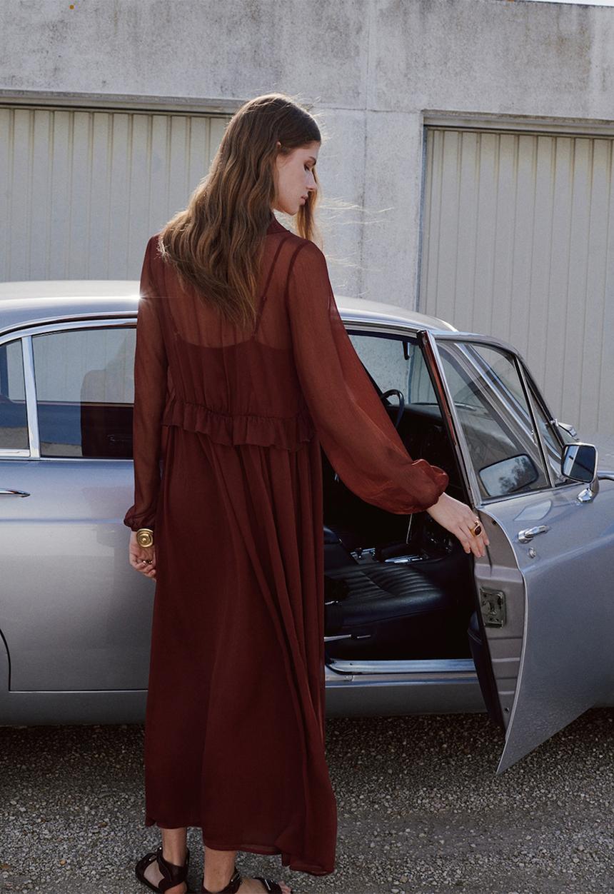 MANGO - Dress romance - brown