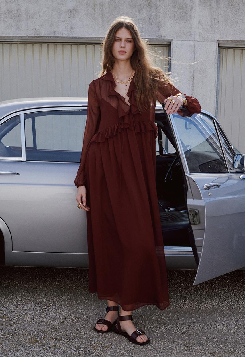 MANGO - Dress romance - brown