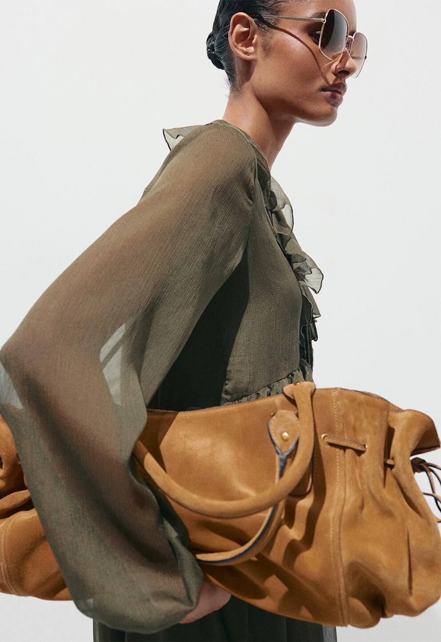 MANGO - Dress romance - beige/khaki