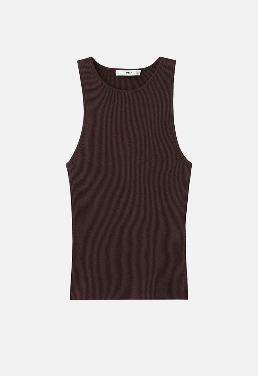 MANGO - Top dalton - dark brown