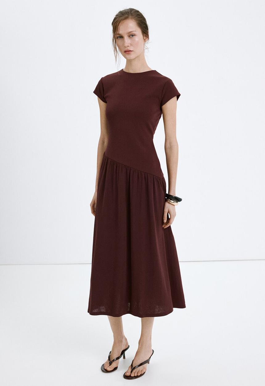 MANGO - Dress cannoli - dark red