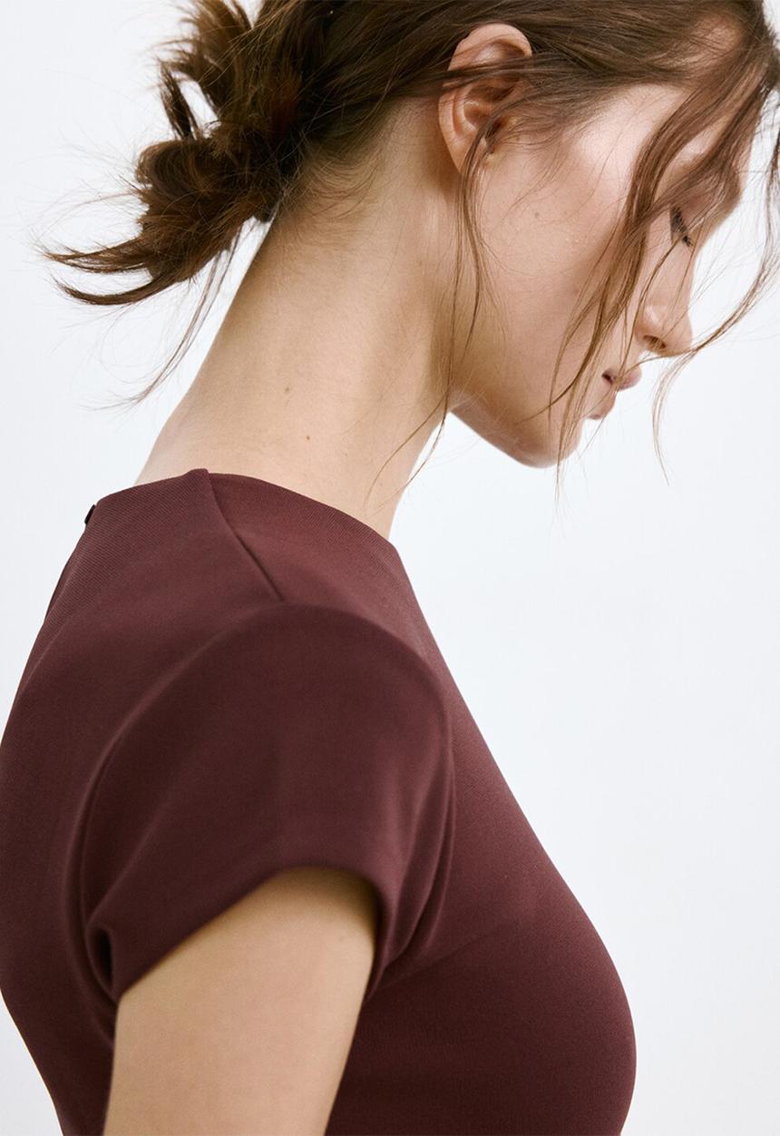 MANGO - Dress cannoli - dark red