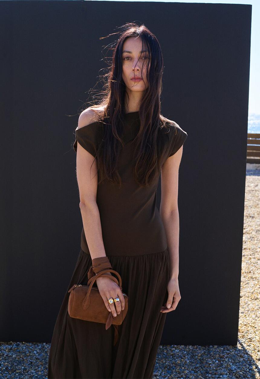 MANGO - Dress gelato - brown