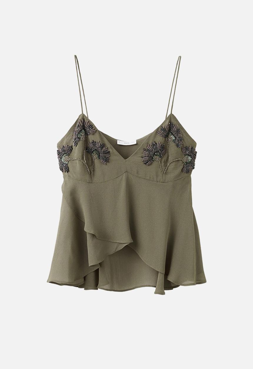 MANGO - Top viny - green
