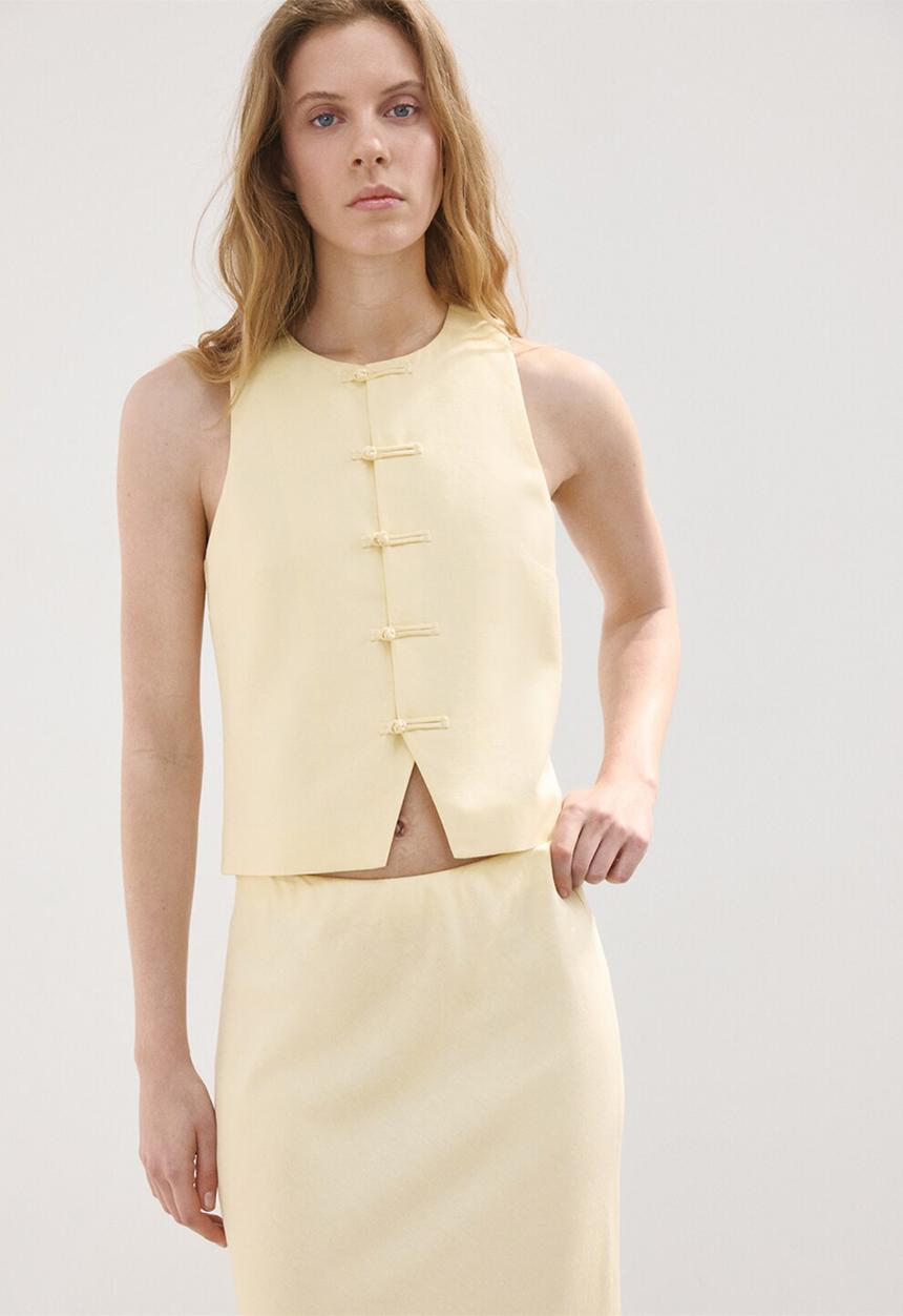 MANGO - Skirt laguna - light/pastel yellow