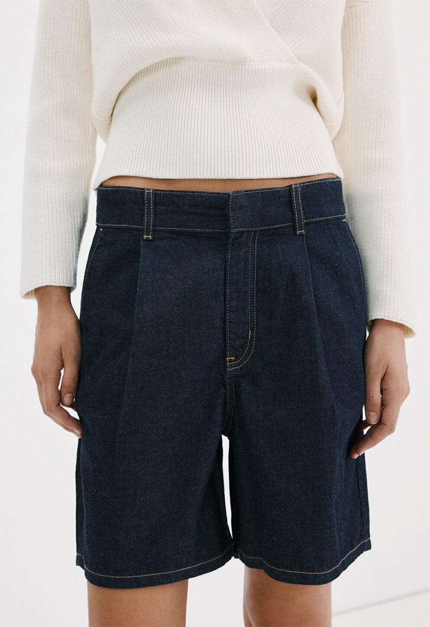 MANGO - Bermudas amelie - open blue