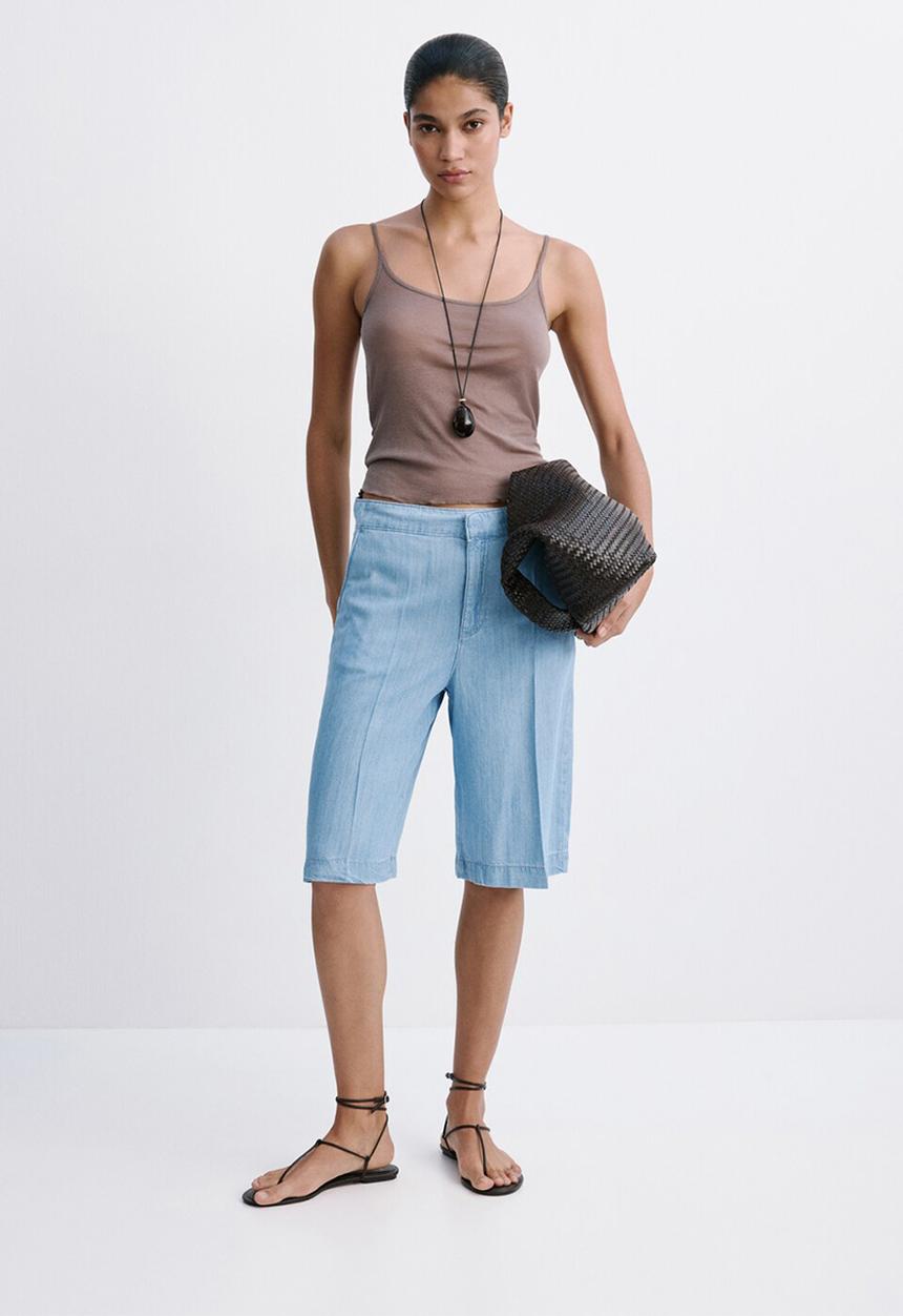MANGO - Bermudas eva - open blue