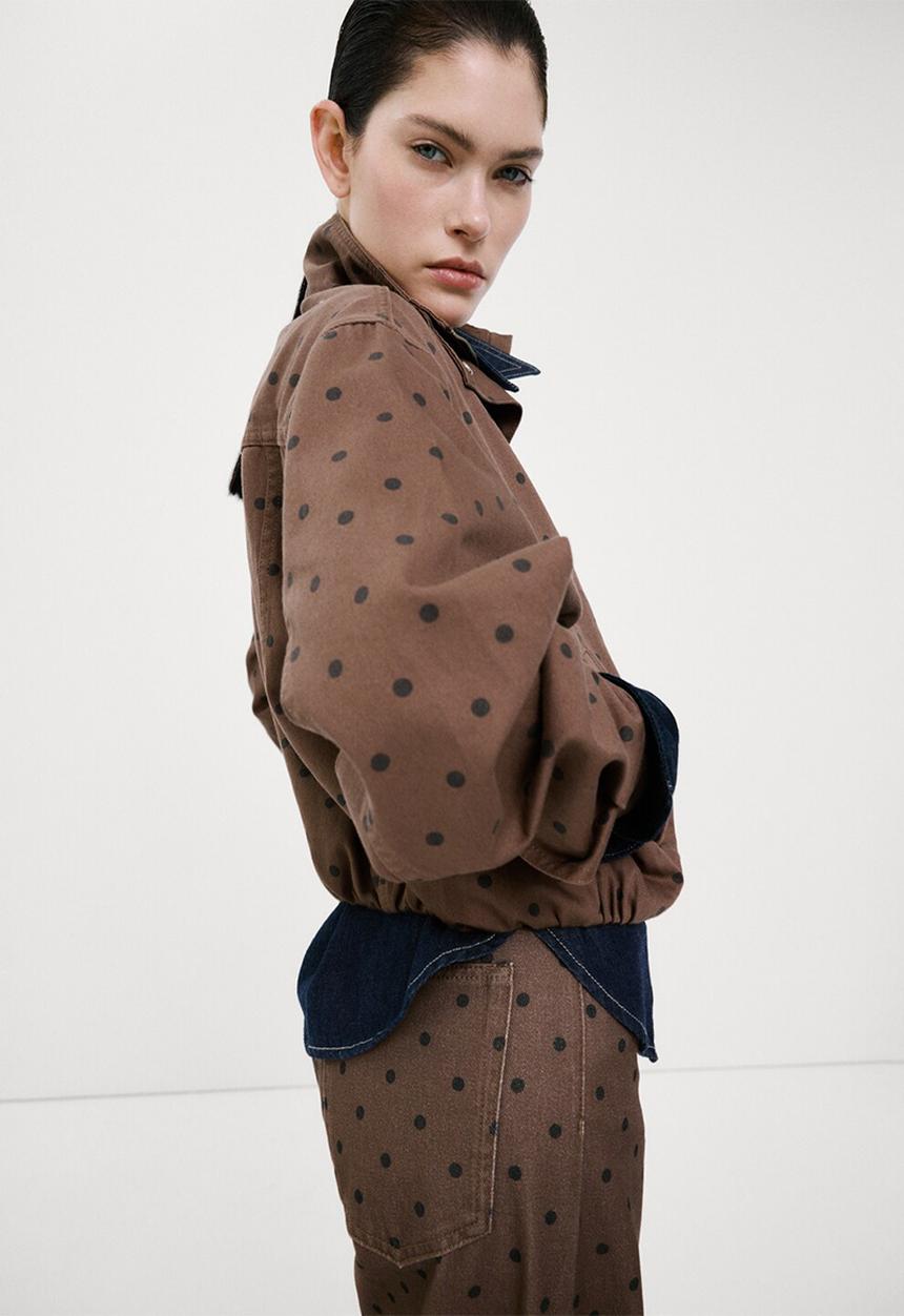 MANGO - Jacket dots- dark brown