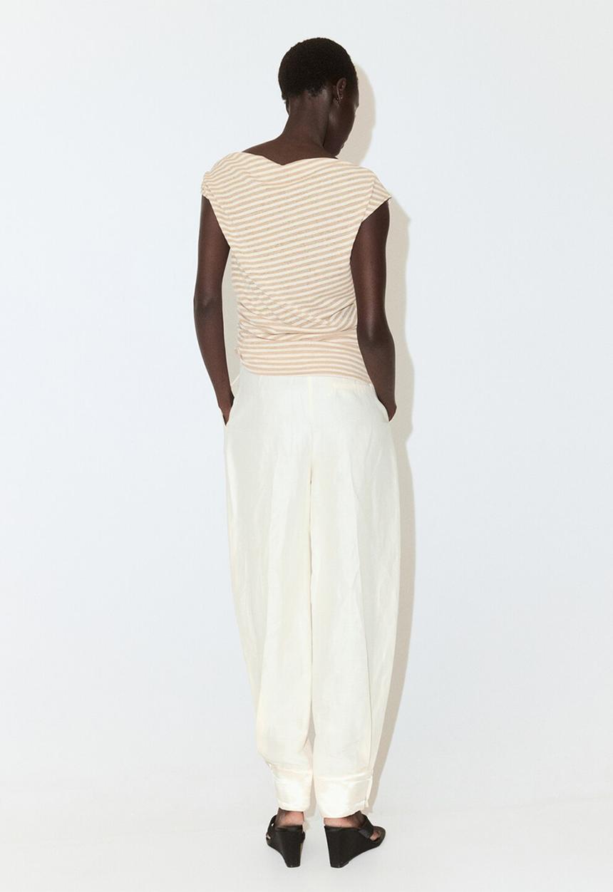 MANGO - T-shirt dela - light beige
