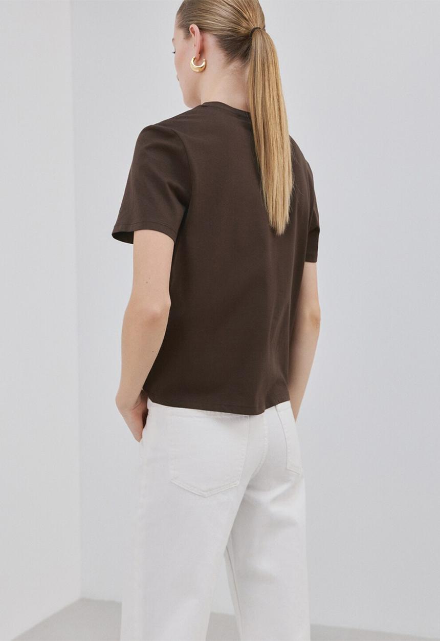 MANGO - T-shirt daisy - dark brown
