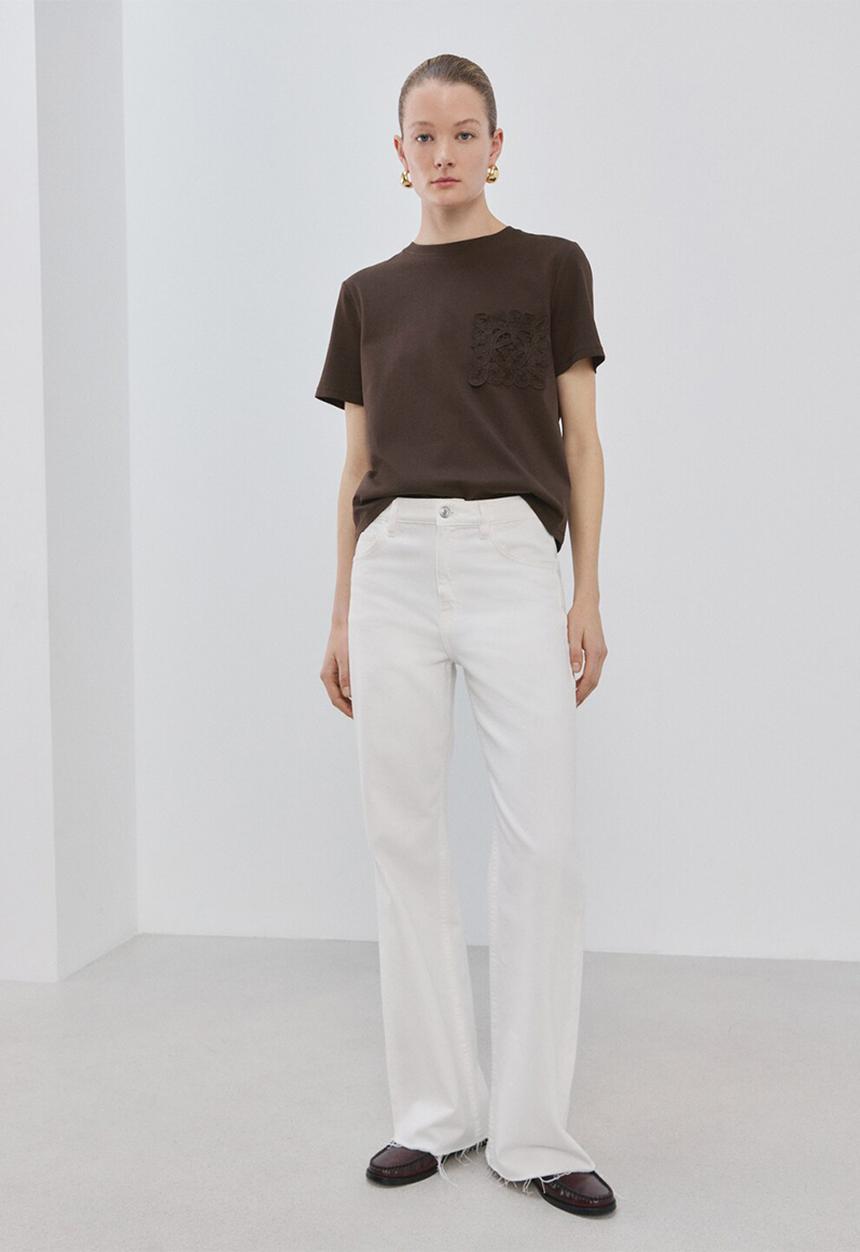 MANGO - T-shirt daisy - dark brown
